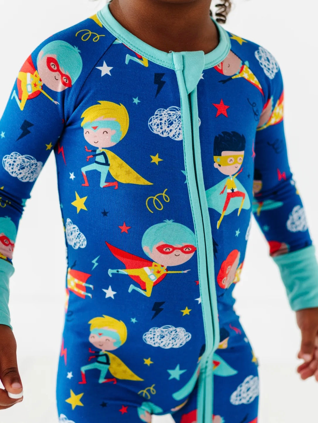 Convertible Footie - Blue Superhero