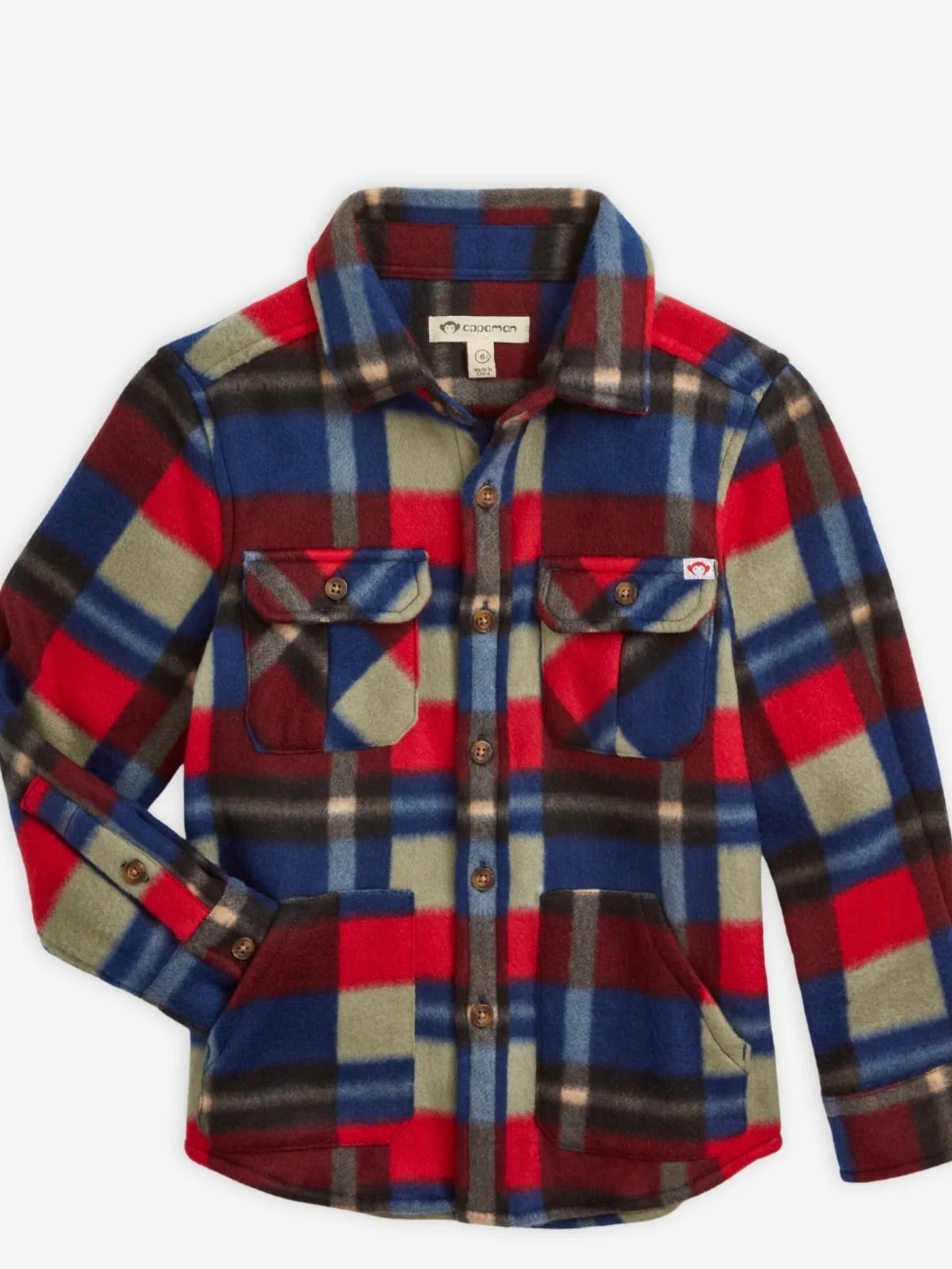 Snow Fleece Shirt - Cherry/Blue Check