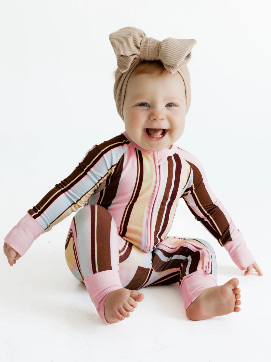 Capri Stripe Zipper Romper