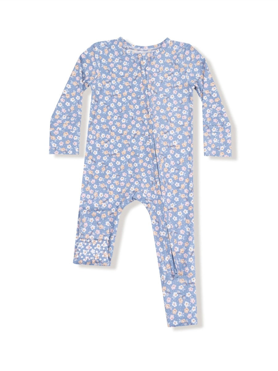 Country Calico Zipper Romper