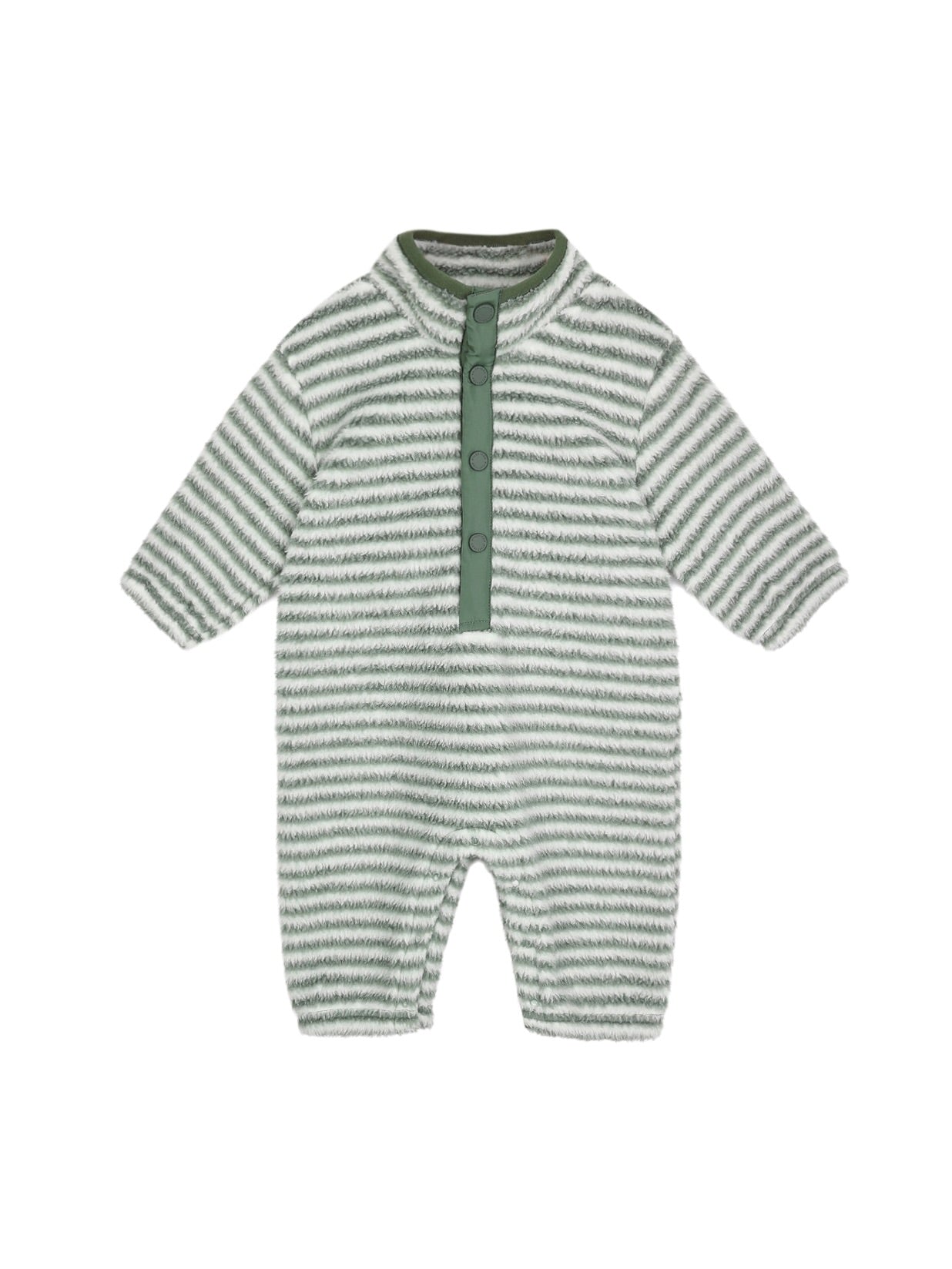 Evergreen Stripe Fuzzy Winter Jumpsuit