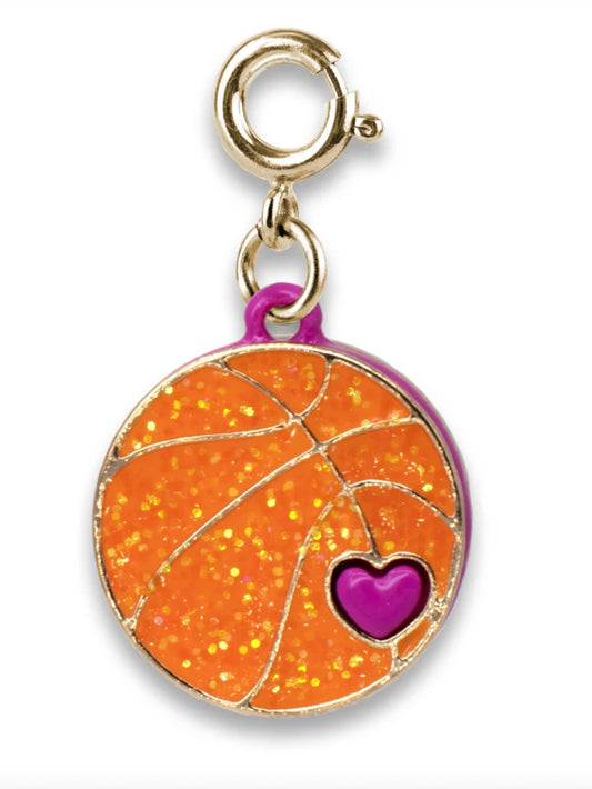 Charm It! Gold Glitter Basketball Charm