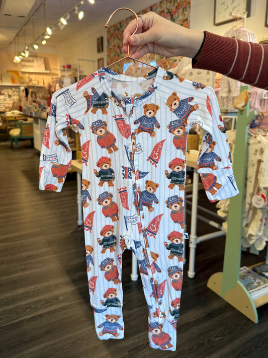 Chitown Teddy's Convertible Footie- BLUE