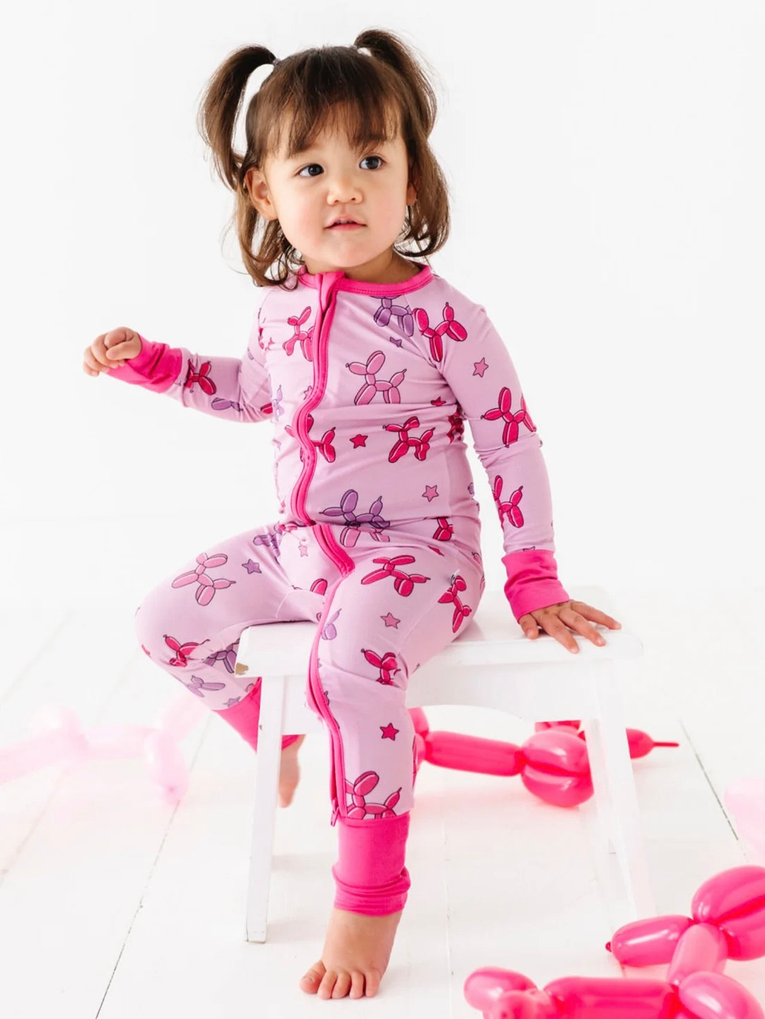 Convertible Footie - Pink Balloon Animals