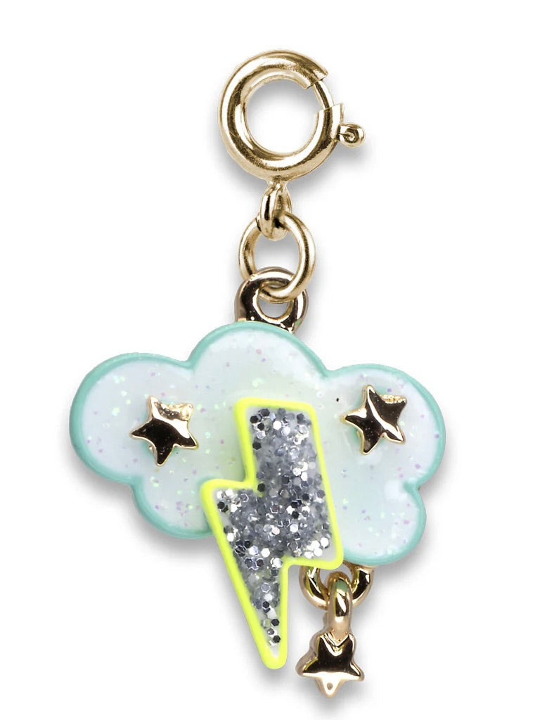 Gold Glitter Lightning Charm