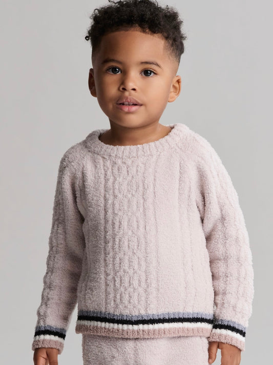 CC Sporty Rib Cable Pullover - Stone