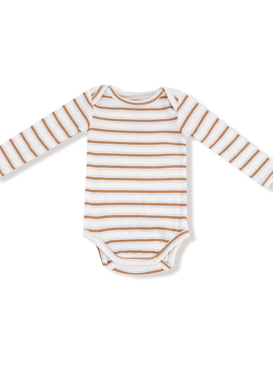 Brown Vintage Strip Bodysuit