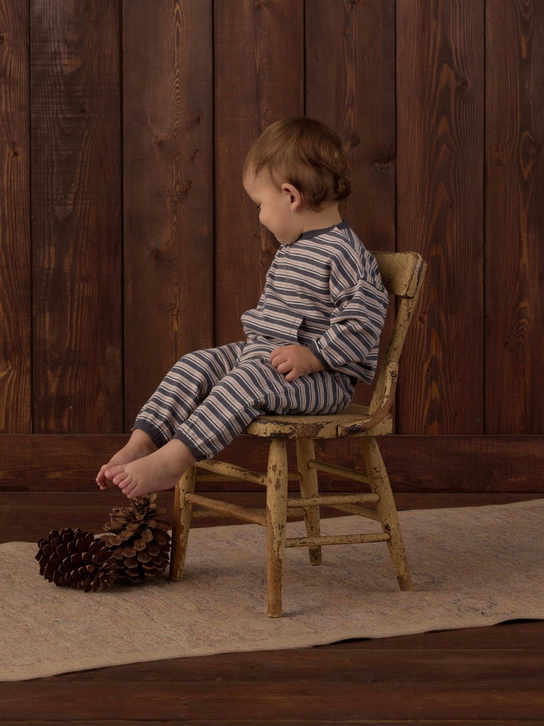 Midnight Blue Stripe Relaxed Set