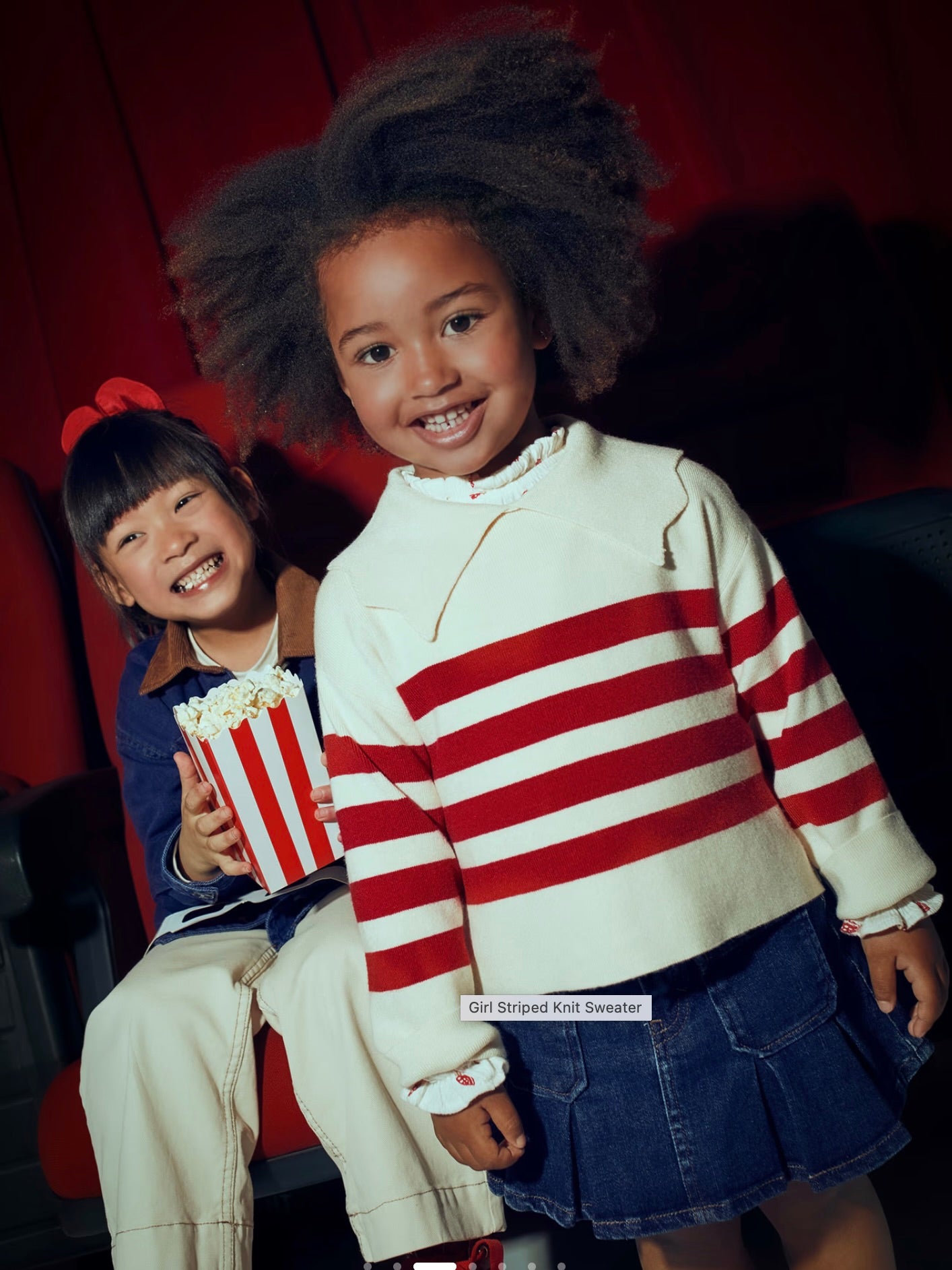 Red Striped Collared Sweater