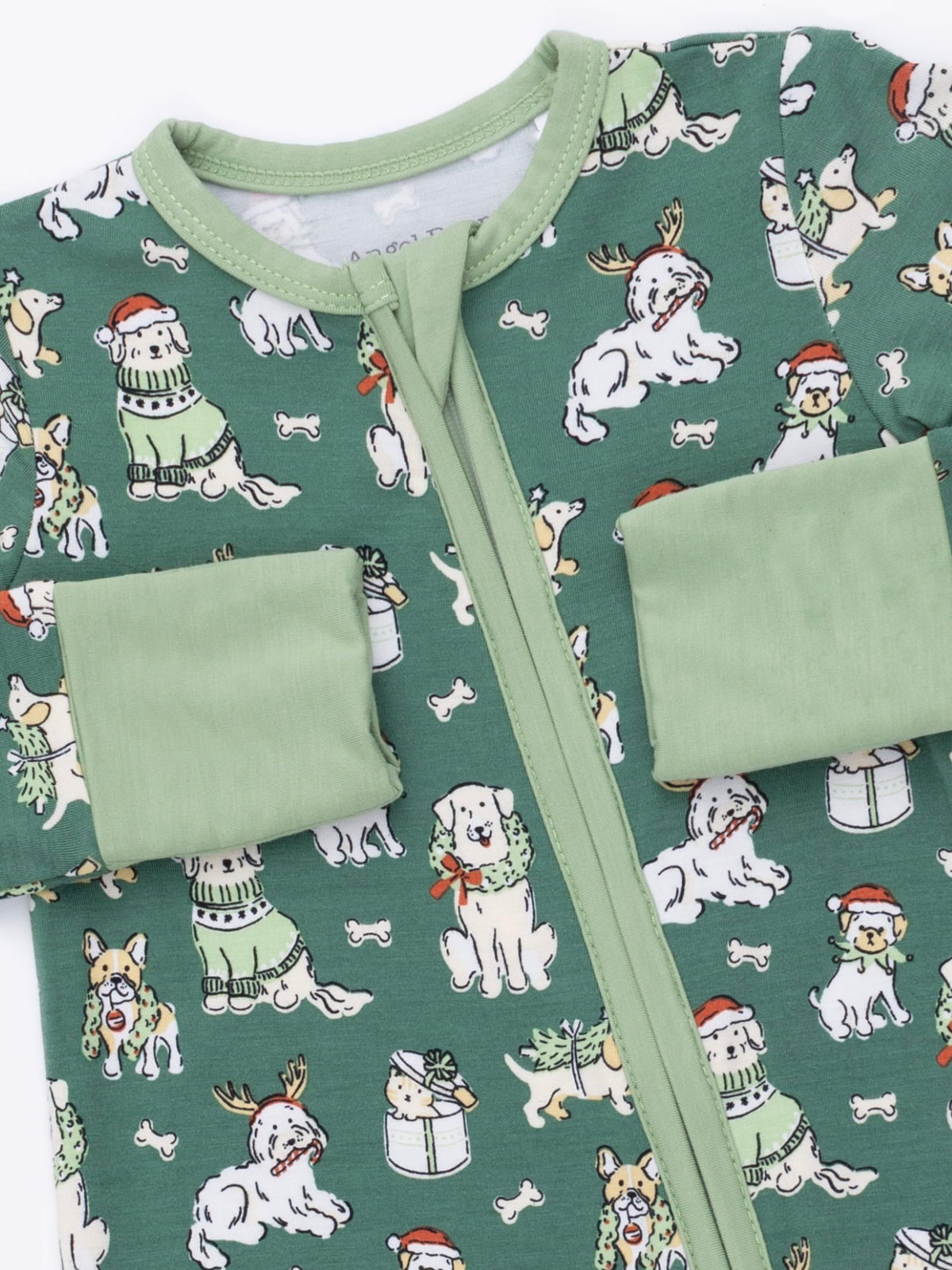 Green Christmas Dogs Convertible Romper