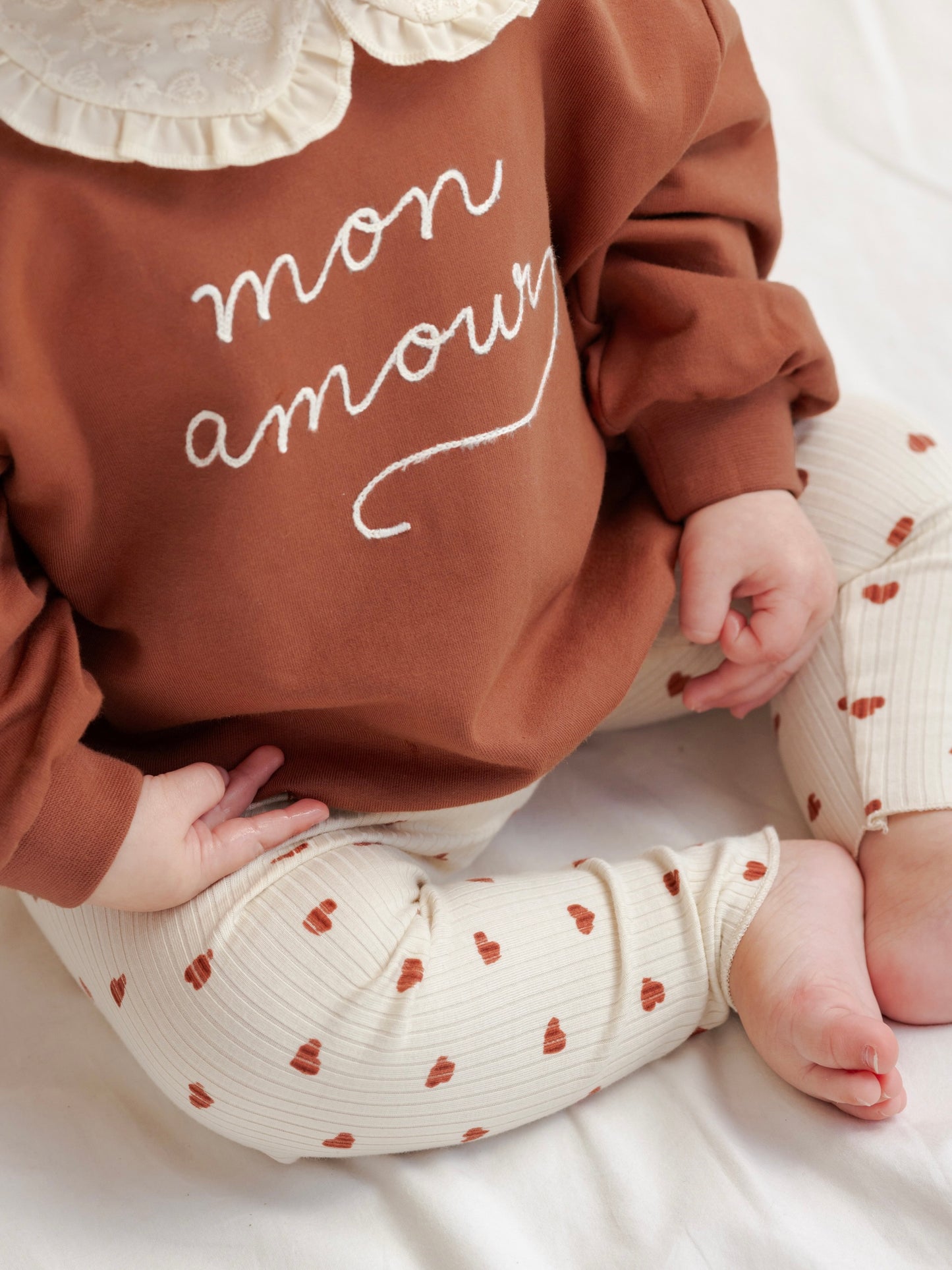 Red Hearts Ribbed Legging