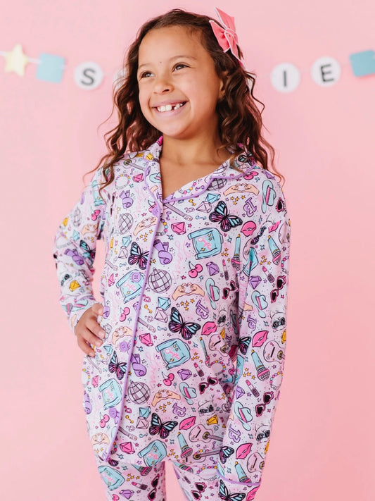 Button Down Kids Pajama Set - Swiftie