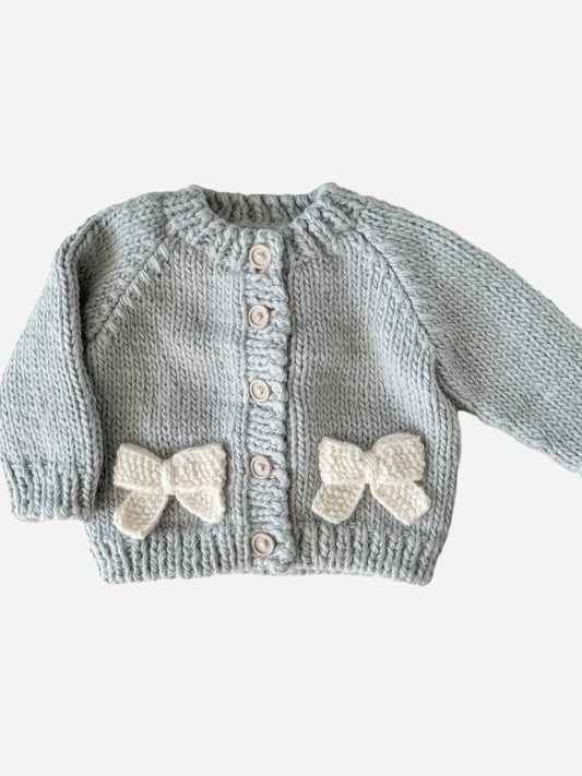 Bowie Grey Bow Cardigan