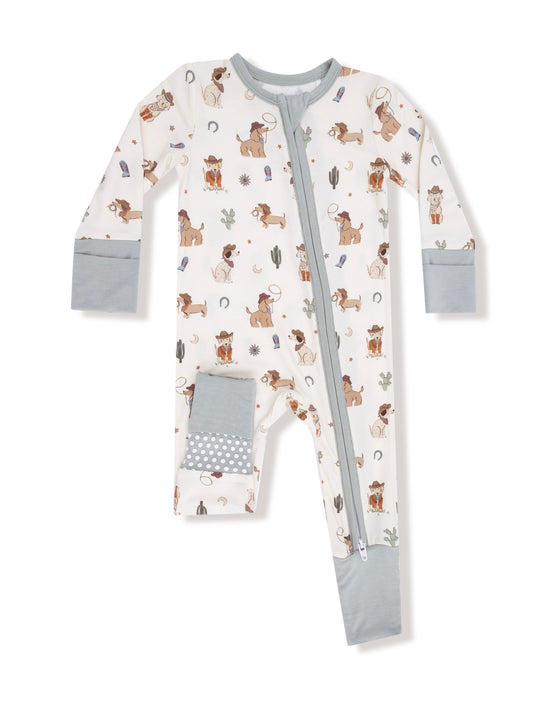 Cowboy Dogs Zipper Romper