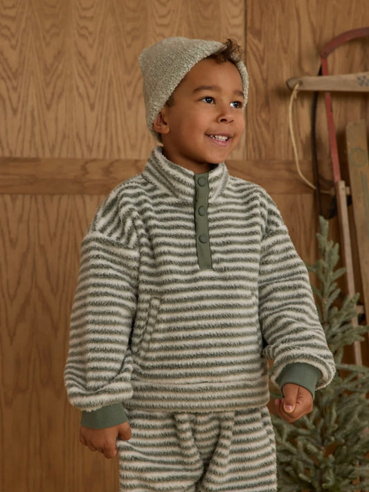 Evergreen Stripe Snap Pullover