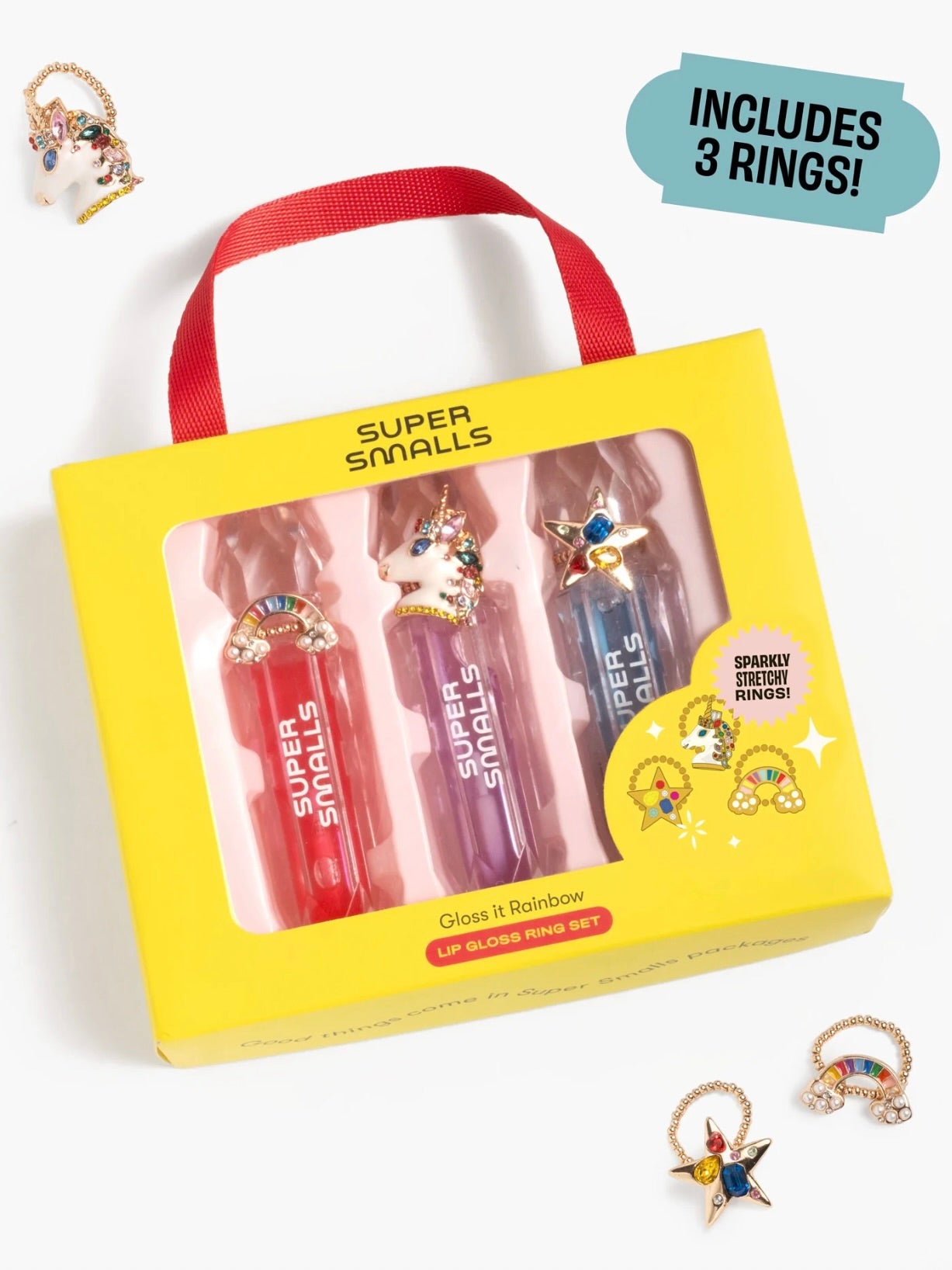 Gloss It Rainbow Lip Gloss Ring Set