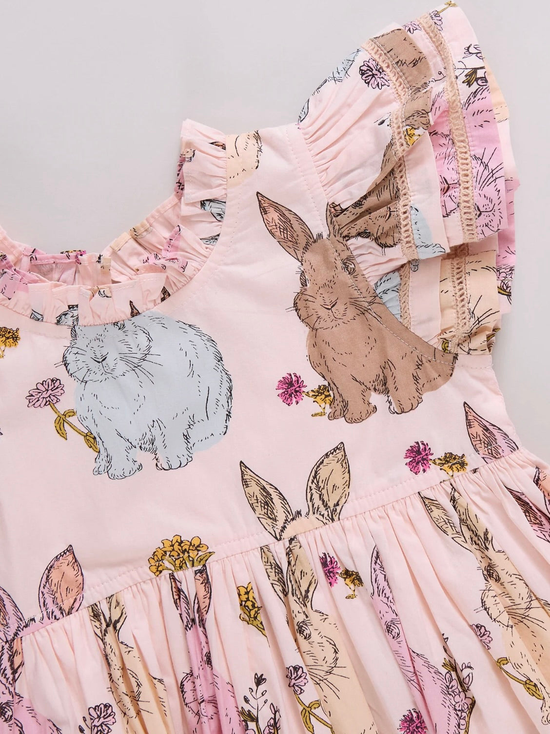 Pink Vintage Bunnies Jennifer Double Ruffle Dress