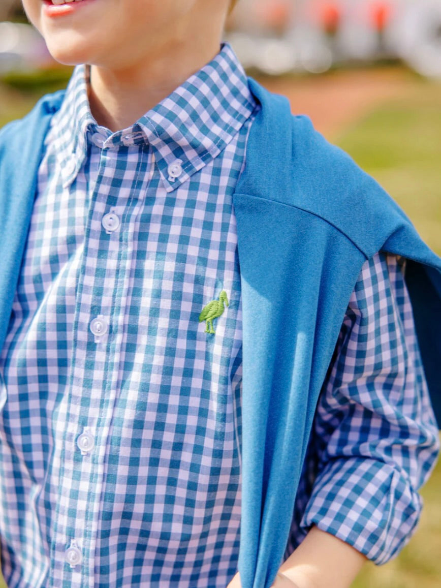 Barnsley Blue Gingham Deans List Dress Shirt