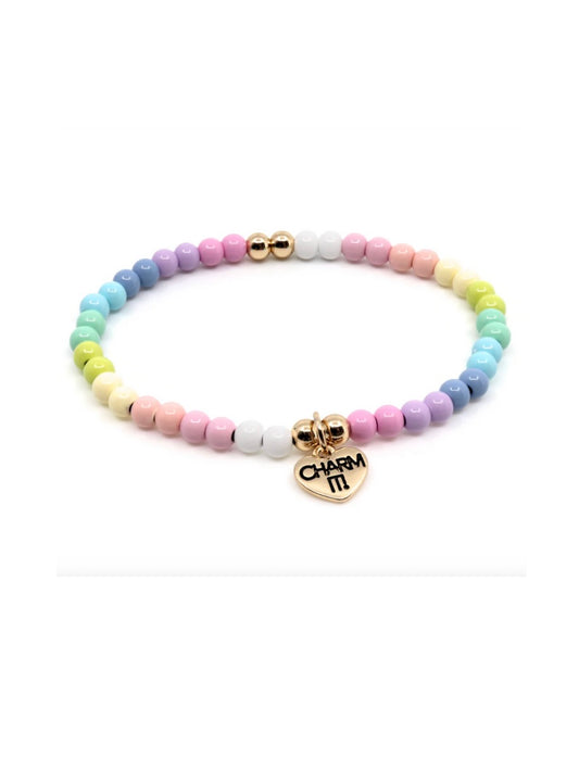 Charm It! Pastel Stretch Bead Bracelet