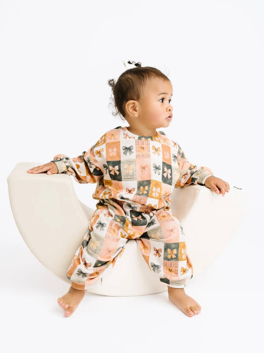 Bow Patchwork Sweatsuit