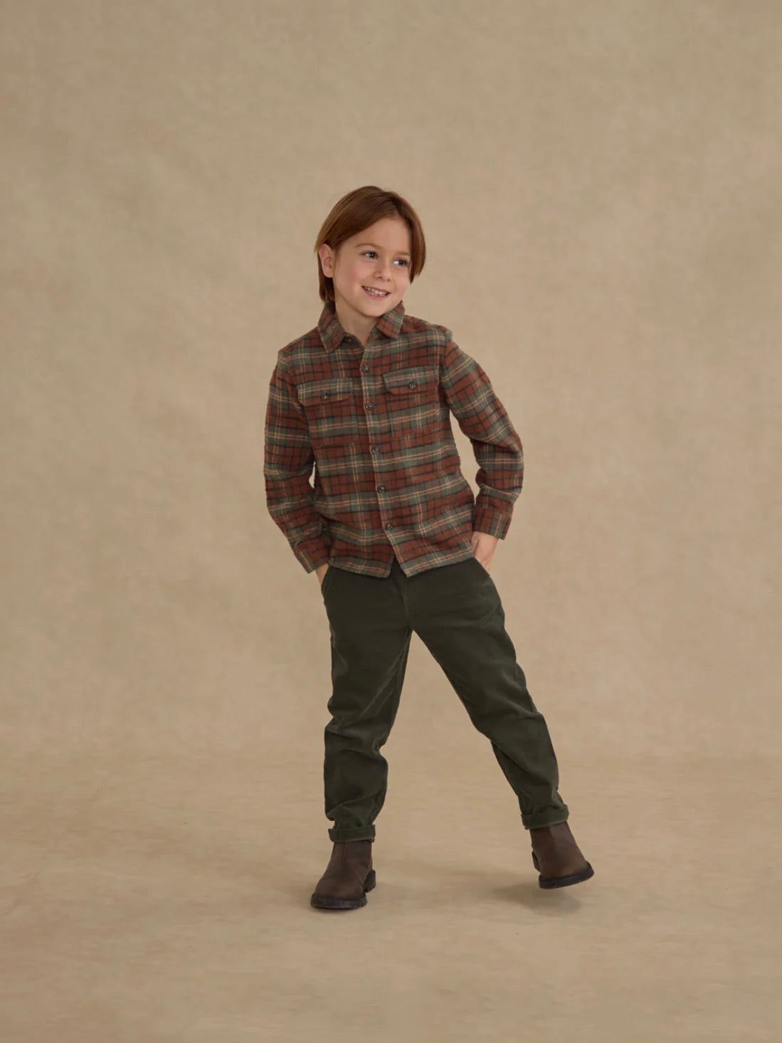 Evergreen Holiday Plaid Pocketed Flannel Shirt
