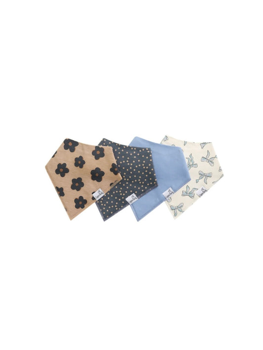 Gemma in Tan Bandana Bib Set (4-Pack)