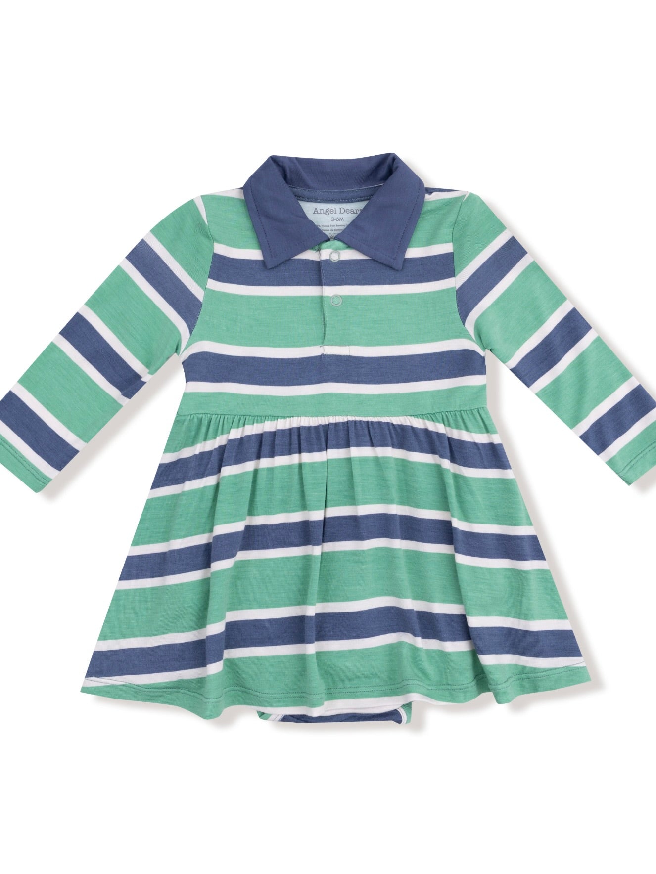 Navy + Green Rugby Stripe Polo Bodysuit Dress