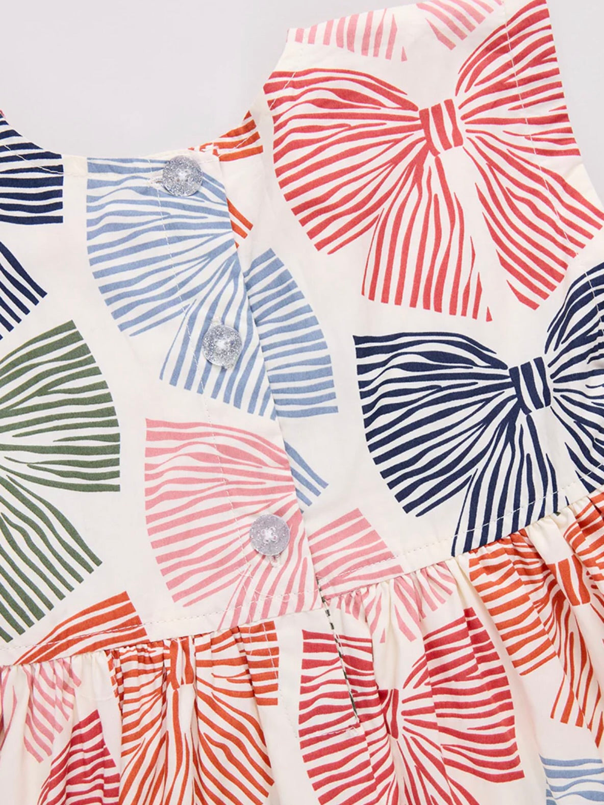 Adaline Dress - Multi Striped Bows