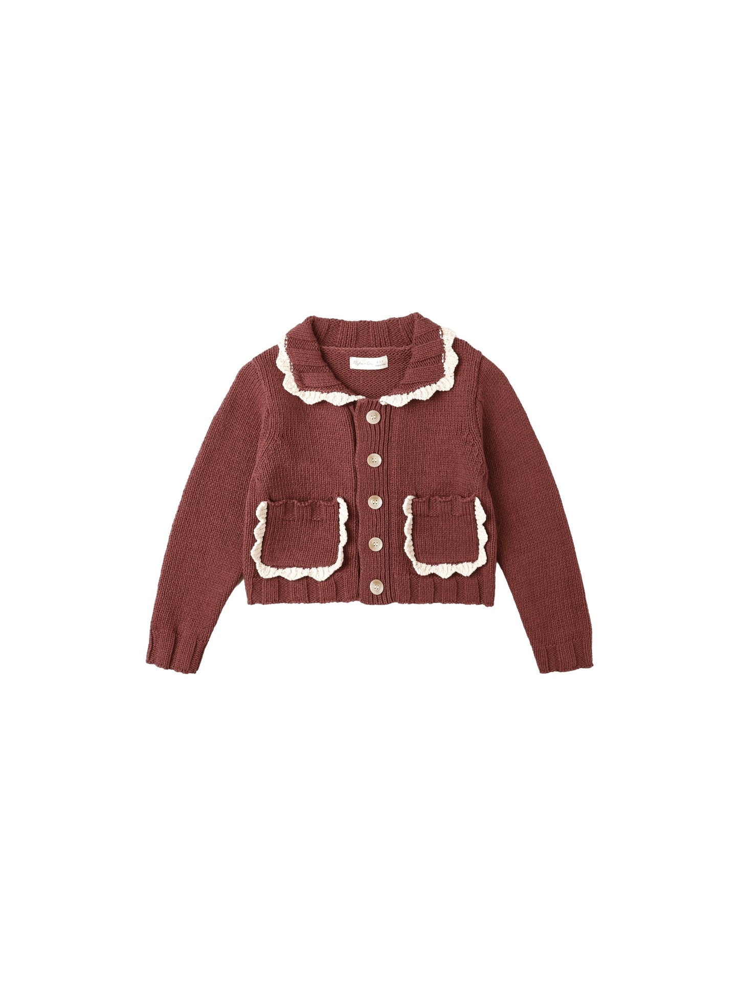 Burgundy Collared Cardigan