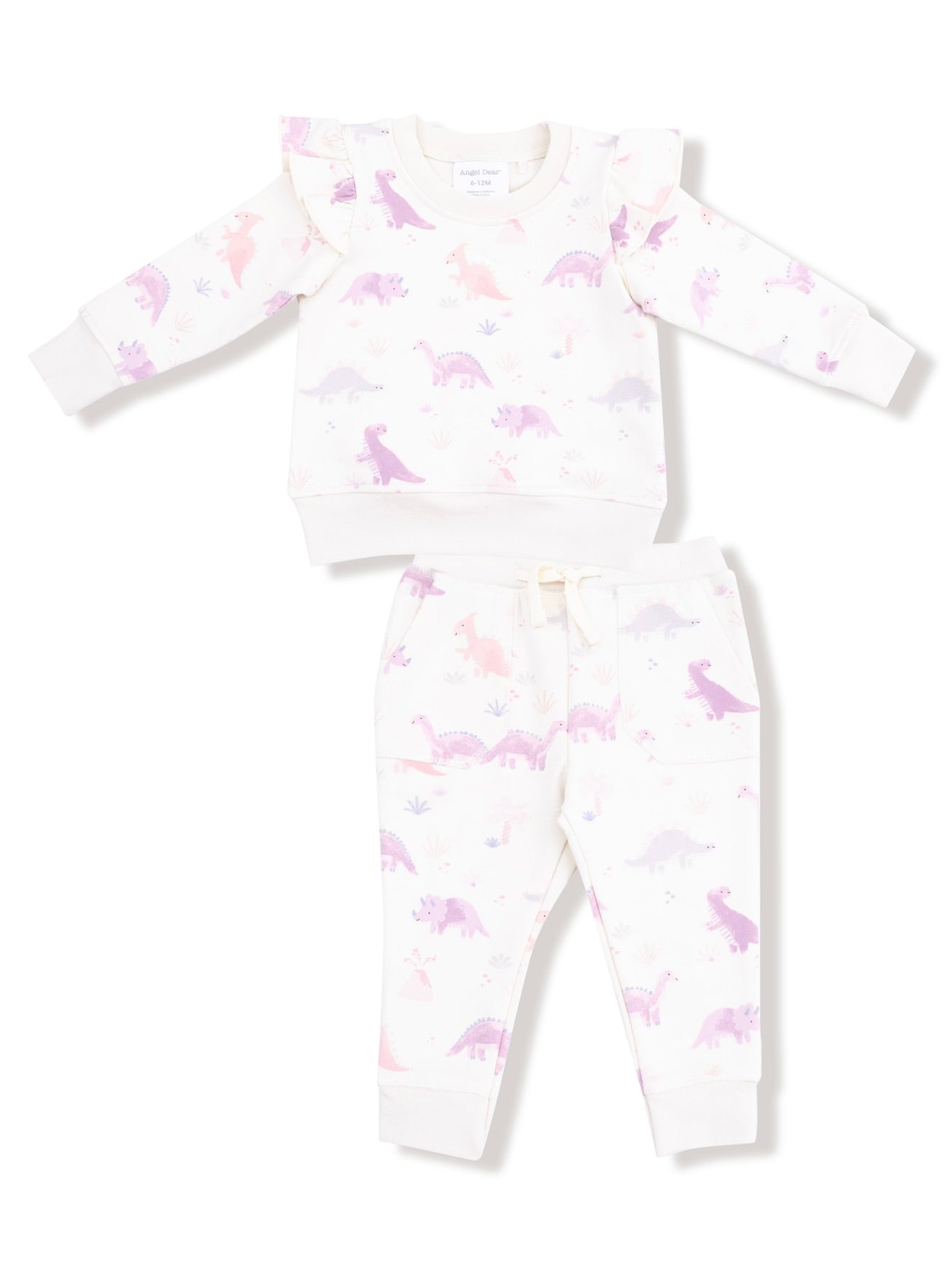 Purple Soft Dinos Sweatshirt + Jogger Set