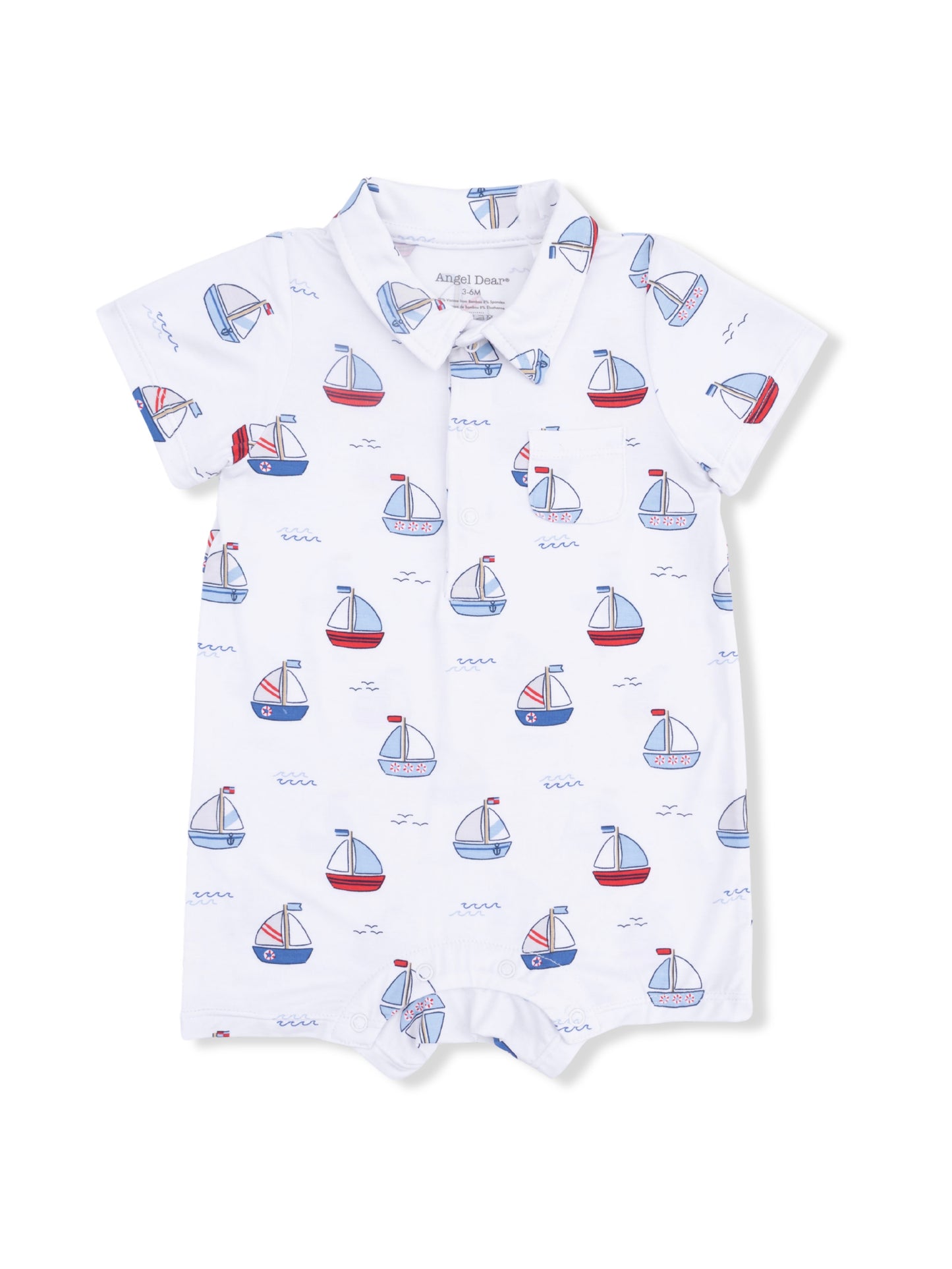 Blue Bubbly Sailboats Polo Shortie