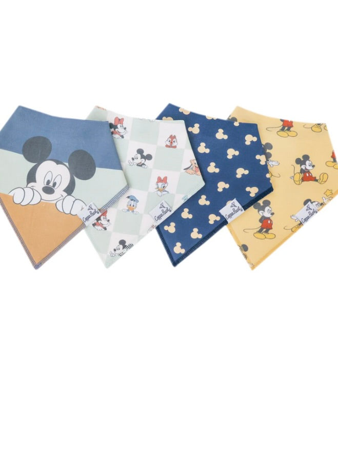Bandana Bib Set 4 Pack - Mickey Mouse & Friends