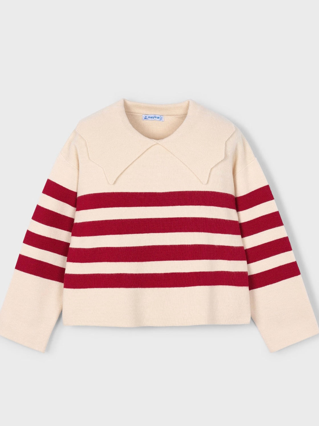 Red Striped Collared Sweater