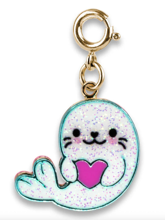 Charm It! Gold Glitter Seal Charm