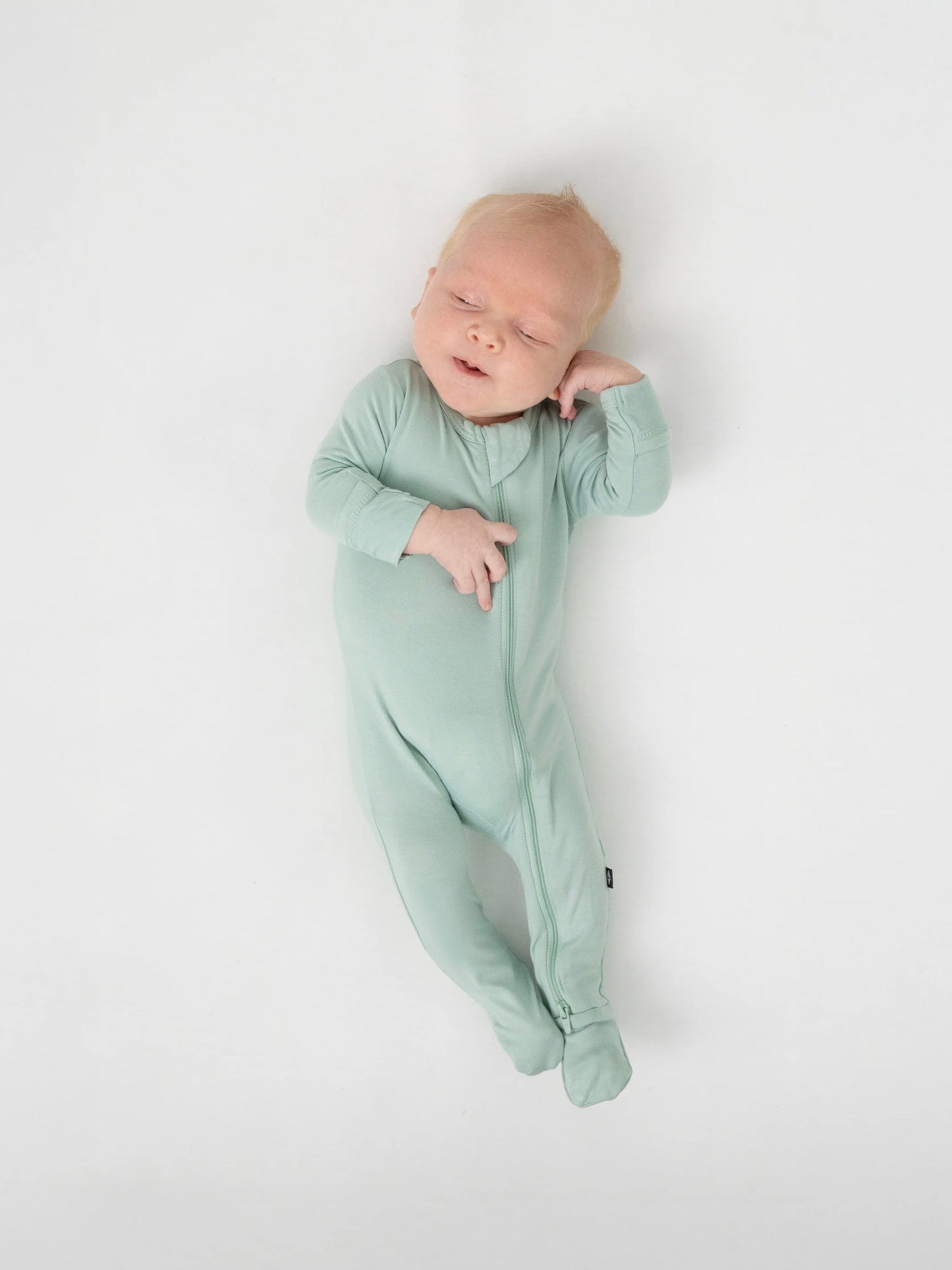 Kyte Baby Zippered Bamboo Footie- Sage
