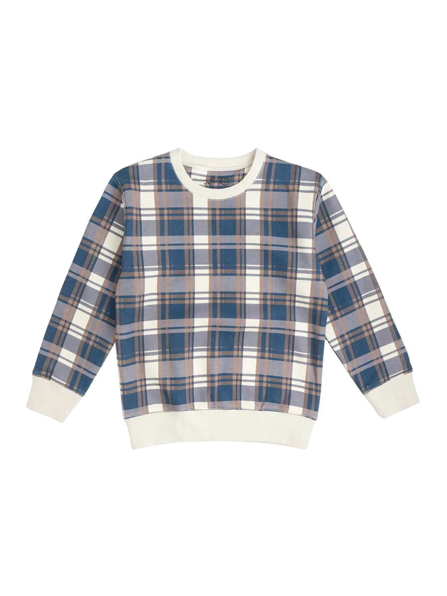 Navy Plaid Sweatshirt
