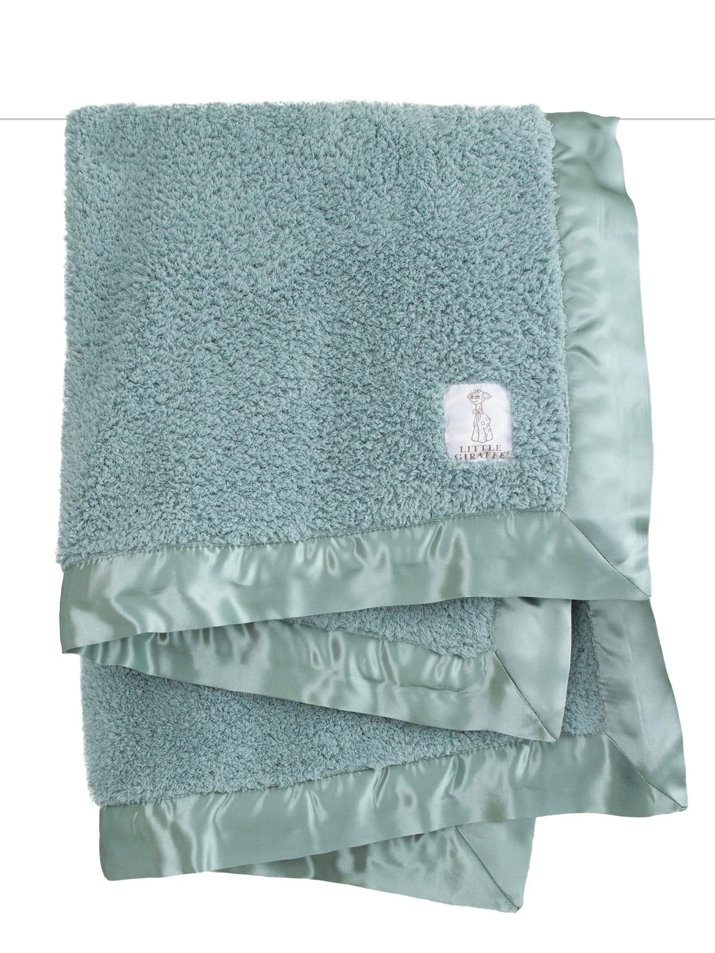 Little Giraffe Chenille Blanket- Sage