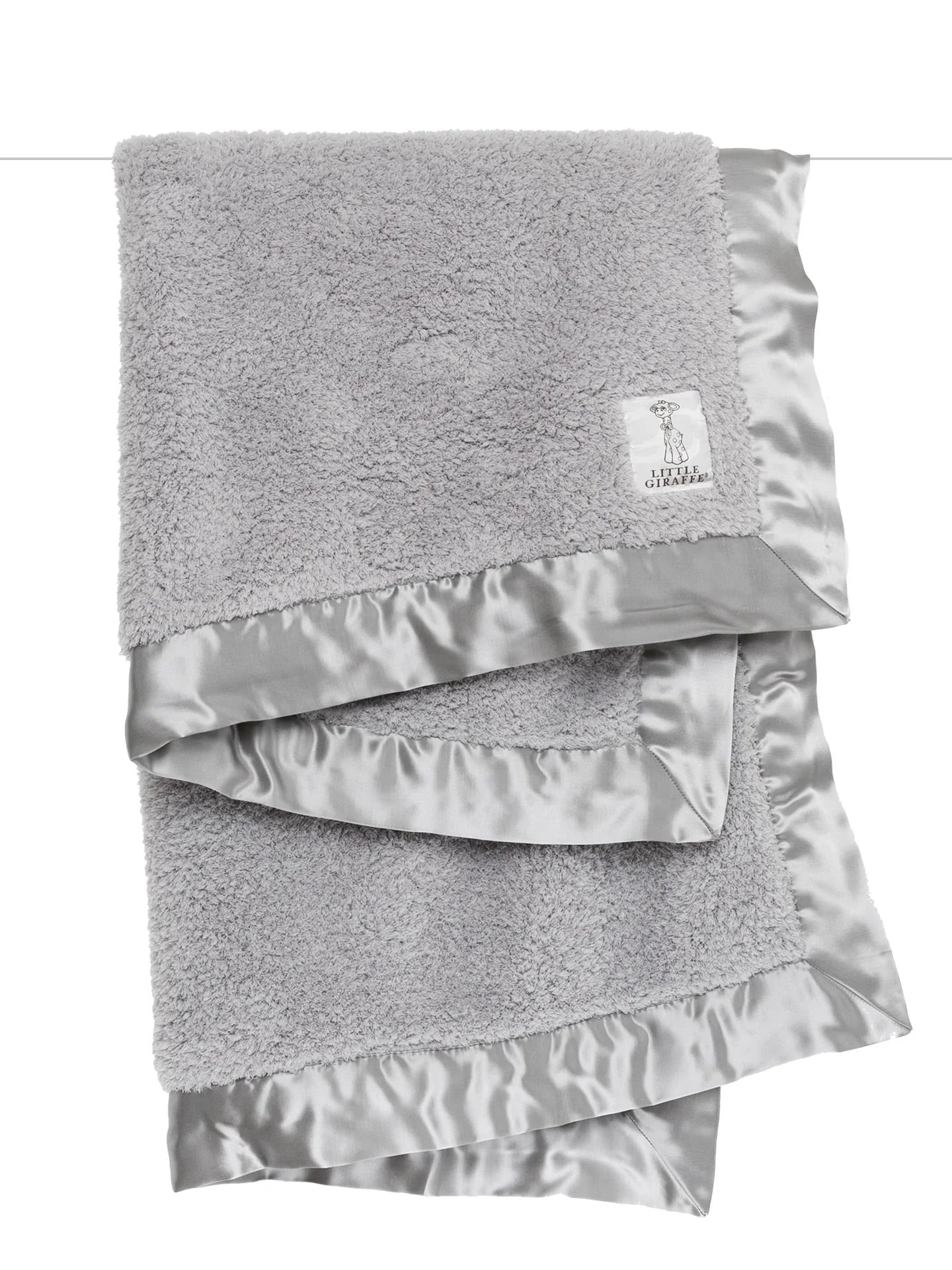 Little Giraffe Chenille Blanket- Silver