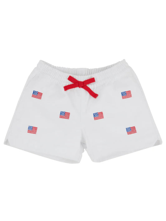 Worth Ave White American Flags Critter Cheryl Shorts