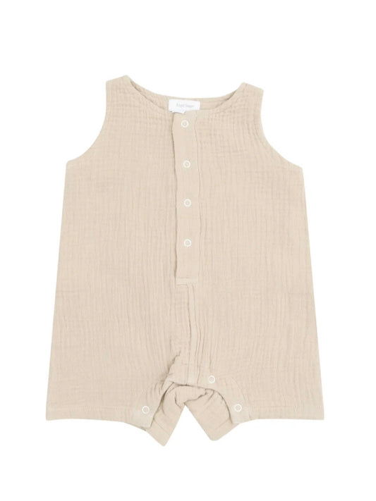 Solid Muslin Sleeveless Shortie - Oxford Tan