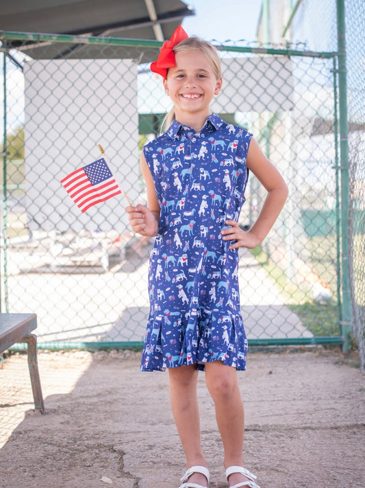 Yankee Doodle Dogs Polo Sleeveless Dress