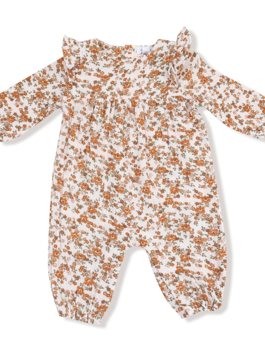 Prairie Calico Ruffle Sleeve Romper