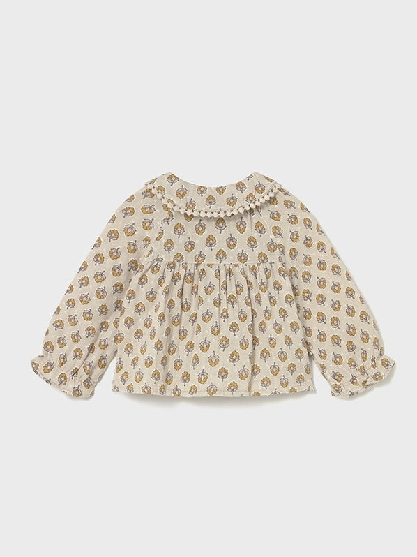 Collared Long Sleeve Top - Tan