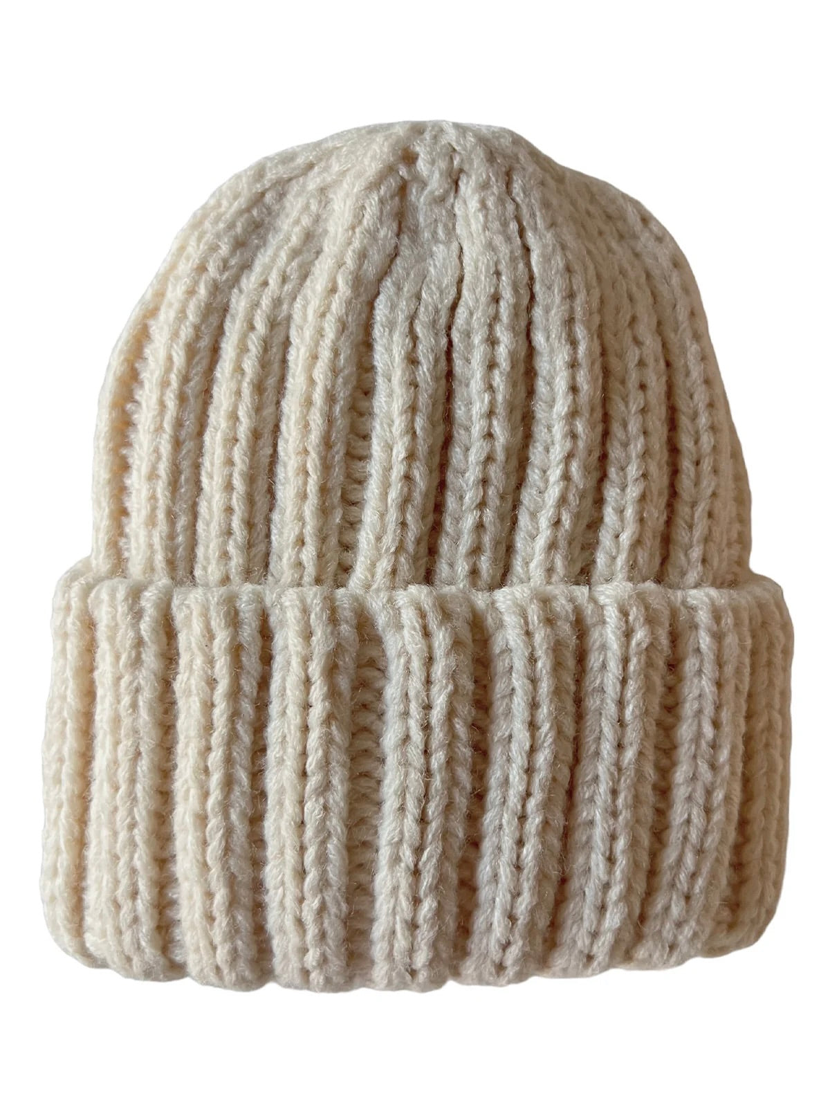 Baby's First Chunky Knit Hat - Bone