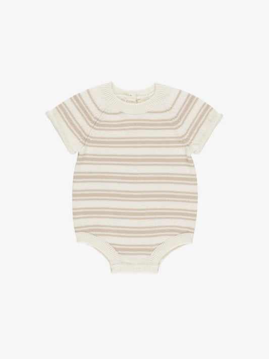 Oat Knit Stripe Rowan Romper