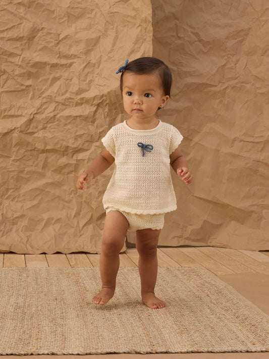 Natural Scallop Knit Baby Set