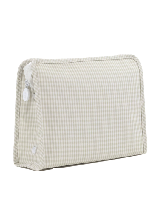 Gingham Pearl Grey Roadie Pouch - Large
