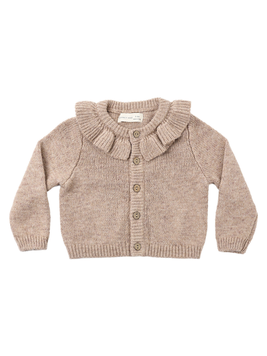 Heather Almond Ruffle Collar Cardigan