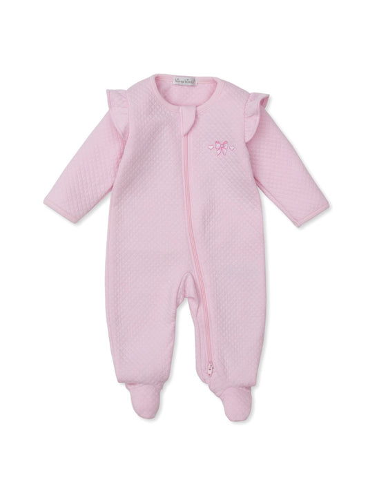 Jacquard Billowy Bows Pink Footie