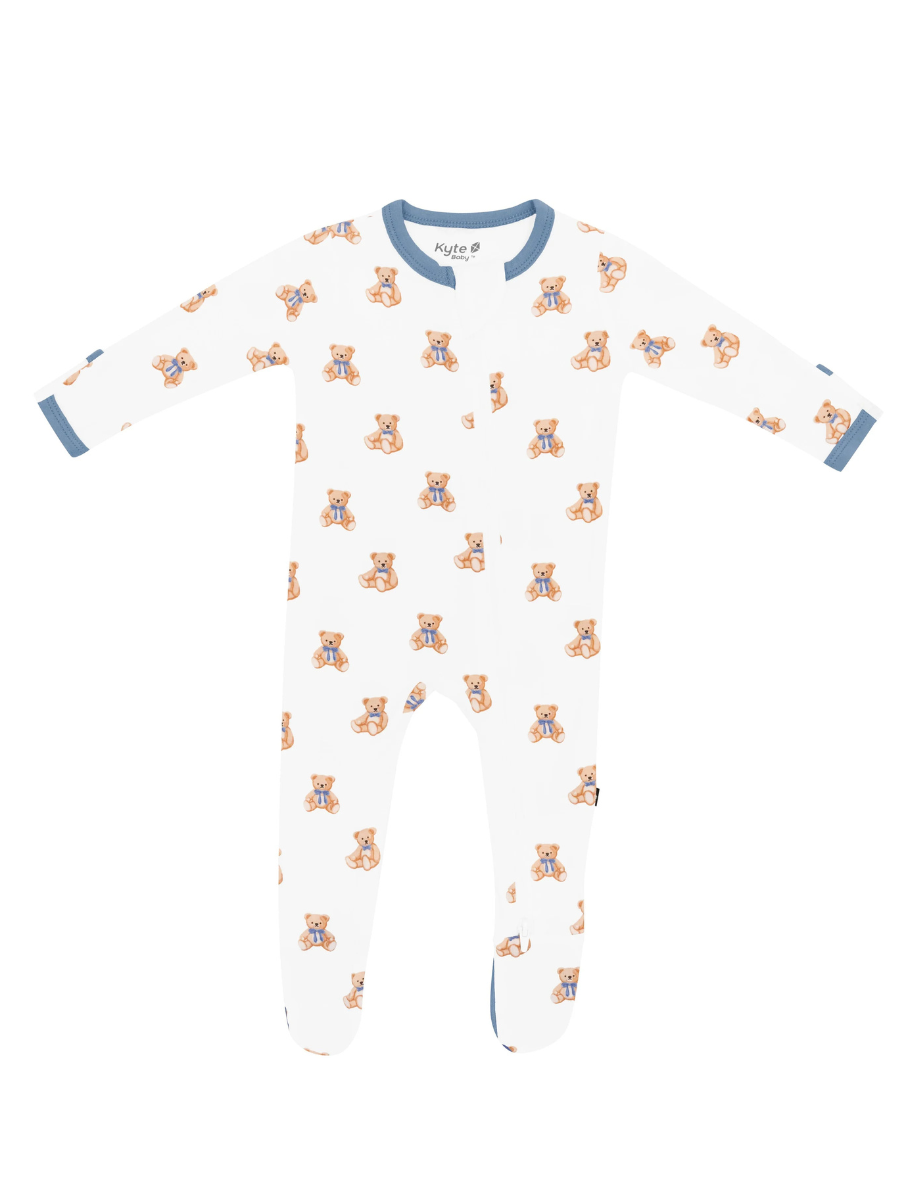 Kyte Baby Zippered Bamboo Footie- Teddy Bear